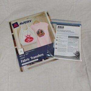 Avery Fabric Iron-On Transfers Sheets Kit/ Ninja Transfers *Bundle*